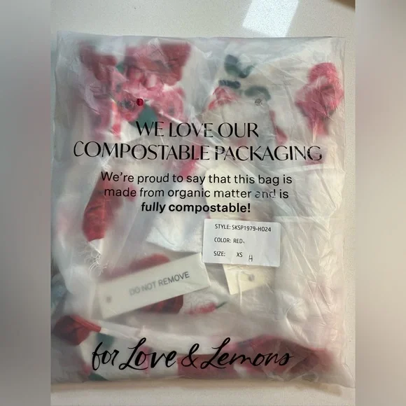 FOR LOVE & LEMONS *NWT* Floral Carol Slip Mini Dress Size XS in Red, White, Pink - Picture 9 of 9